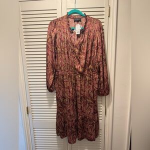 Lane Bryant Paisley Long Sleeve Dress